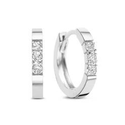 Isabel Bernard De la Paix Madeline 14 karaat witgouden creolen met diamant 0.15 karaat Store