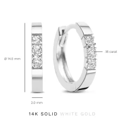 Isabel Bernard De la Paix Madeline 14 karaat witgouden creolen met diamant 0.15 karaat Store