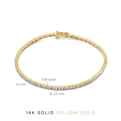 Isabel Bernard De la Paix Madeline 14 karaat gouden tennis armband met diamant 1.08 karaat Cheap