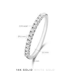 Isabel Bernard De la Paix Madeline 14 karaat witgouden ring met diamant 0.14 karaat New