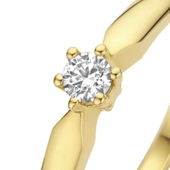 Isabel Bernard De la Paix Sybil 14 karaat gouden ring met diamant 0.10 karaat New