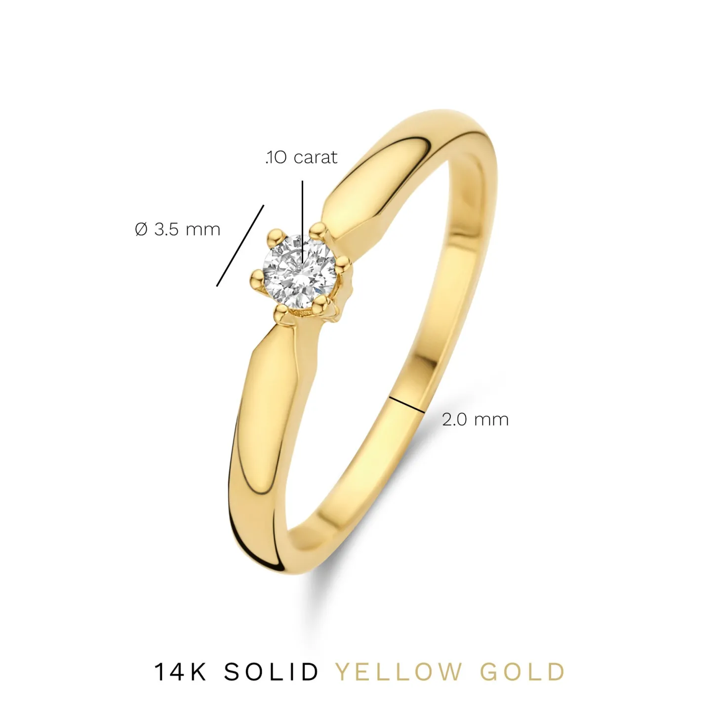 Isabel Bernard De la Paix Sybil 14 karaat gouden ring met diamant 0.10 karaat New