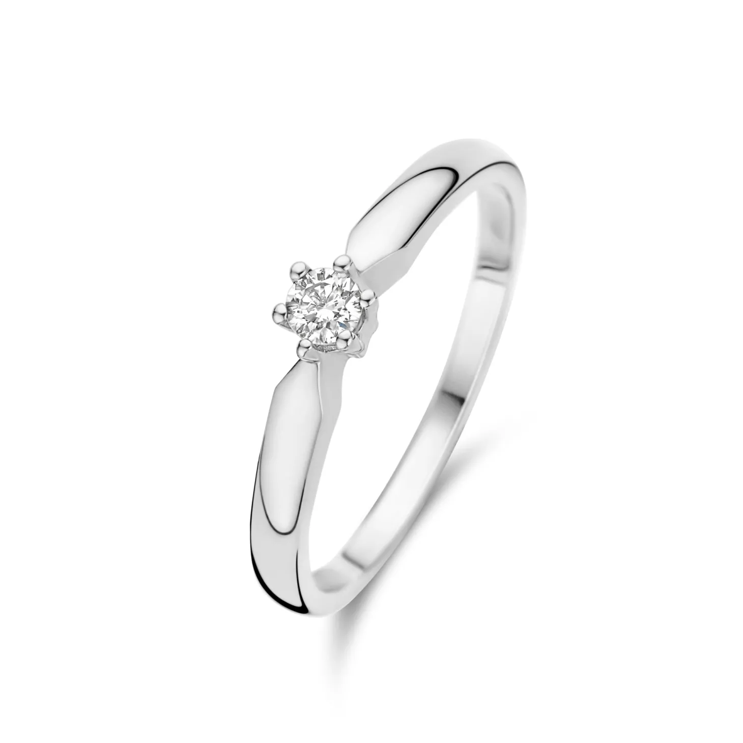 Isabel Bernard De la Paix Sybil 14 karaat witgouden ring met diamant 0.10 karaat Fashion