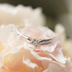 Isabel Bernard De la Paix Sybil 14 karaat witgouden ring met diamant 0.10 karaat Fashion
