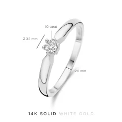 Isabel Bernard De la Paix Sybil 14 karaat witgouden ring met diamant 0.10 karaat Fashion