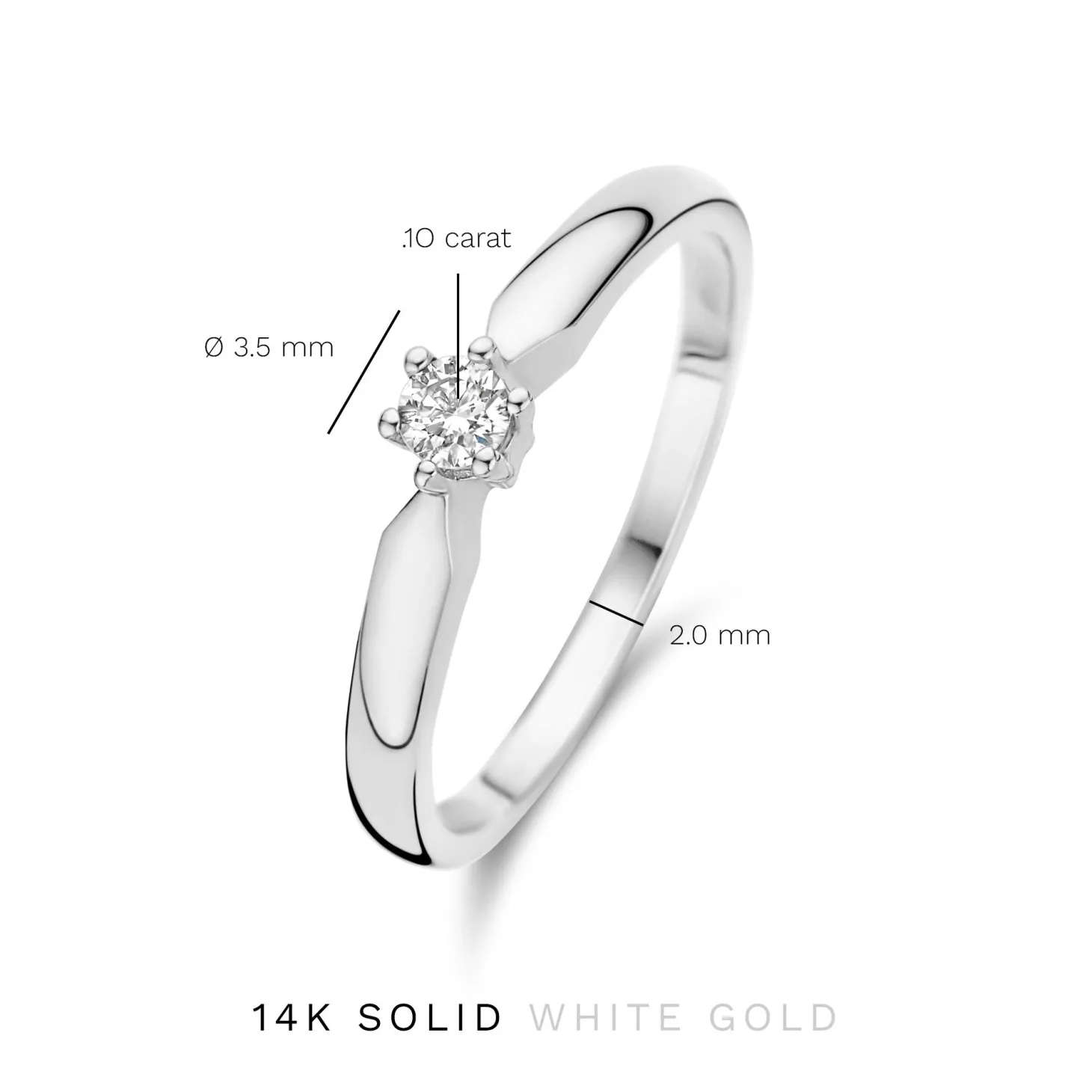 Isabel Bernard De la Paix Sybil 14 karaat witgouden ring met diamant 0.10 karaat Fashion