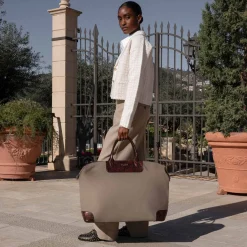 Isabel Bernard Du Louvre Clarice taupe weekendtas middel Cheap