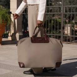 Isabel Bernard Du Louvre Clarice taupe weekendtas middel Cheap