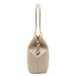 Isabel Bernard Femme Forte Annabelle taupe leren schoudertas van kalfsleer Flash Sale