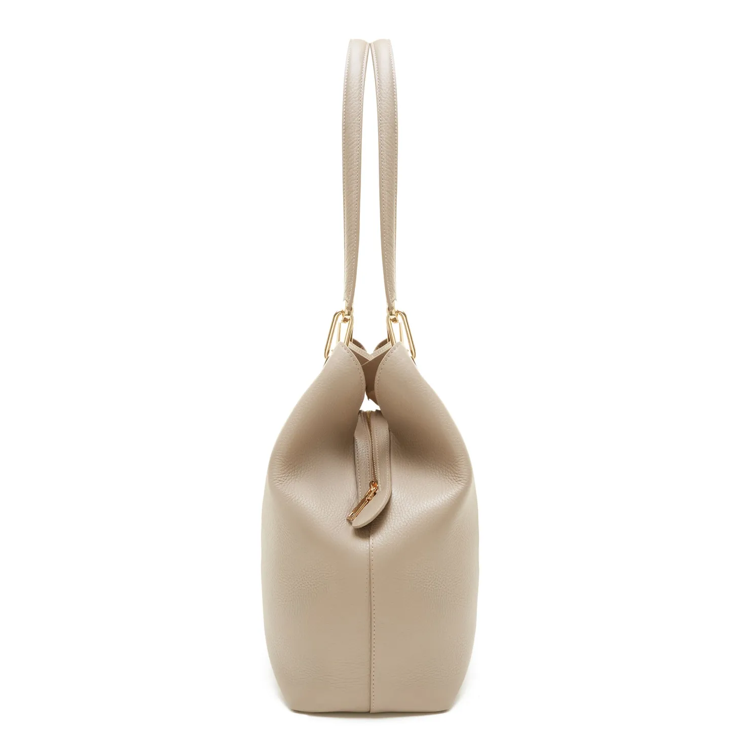 Isabel Bernard Femme Forte Annabelle taupe leren schoudertas van kalfsleer Flash Sale