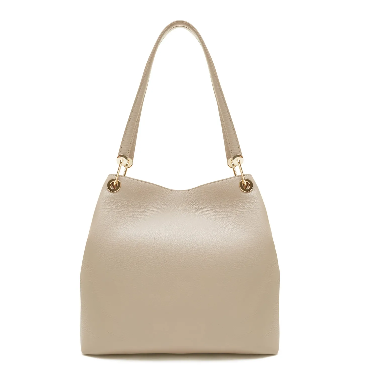 Isabel Bernard Femme Forte Annabelle taupe leren schoudertas van kalfsleer Flash Sale