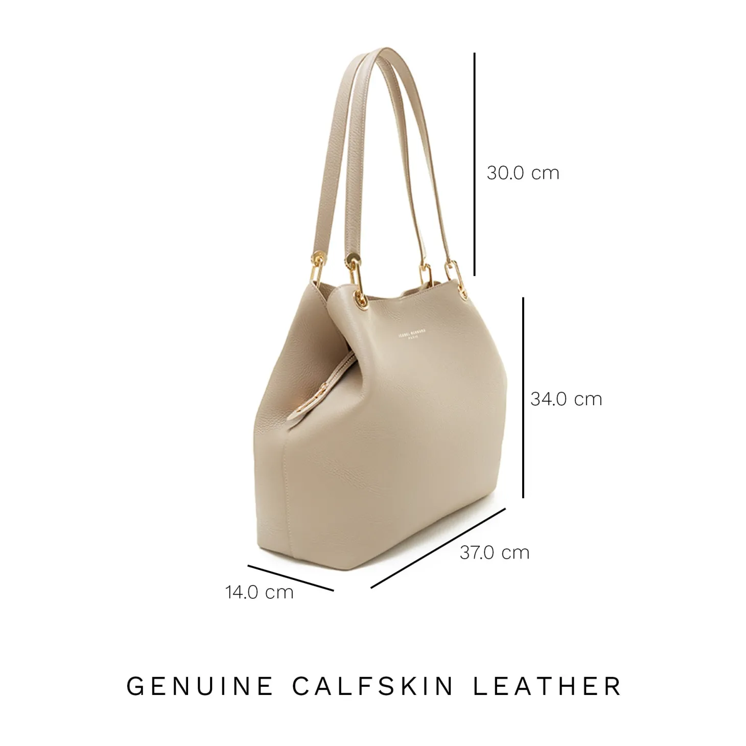 Isabel Bernard Femme Forte Annabelle taupe leren schoudertas van kalfsleer Flash Sale