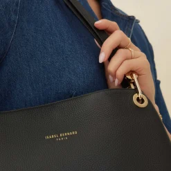 Isabel Bernard Femme Forte Annabelle zwarte leren schoudertas van kalfsleer Store