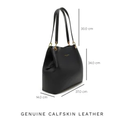 Isabel Bernard Femme Forte Annabelle zwarte leren schoudertas van kalfsleer Store