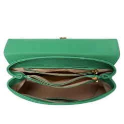 Isabel Bernard Femme Forte Gisel groene leren handtas van kalfsleer Discount