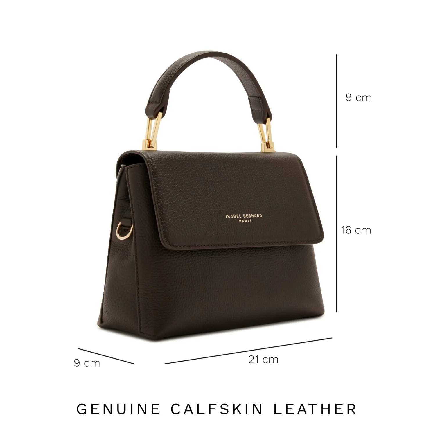 Isabel Bernard Femme Forte Heline bruine leren handtas van kalfsleer Flash Sale