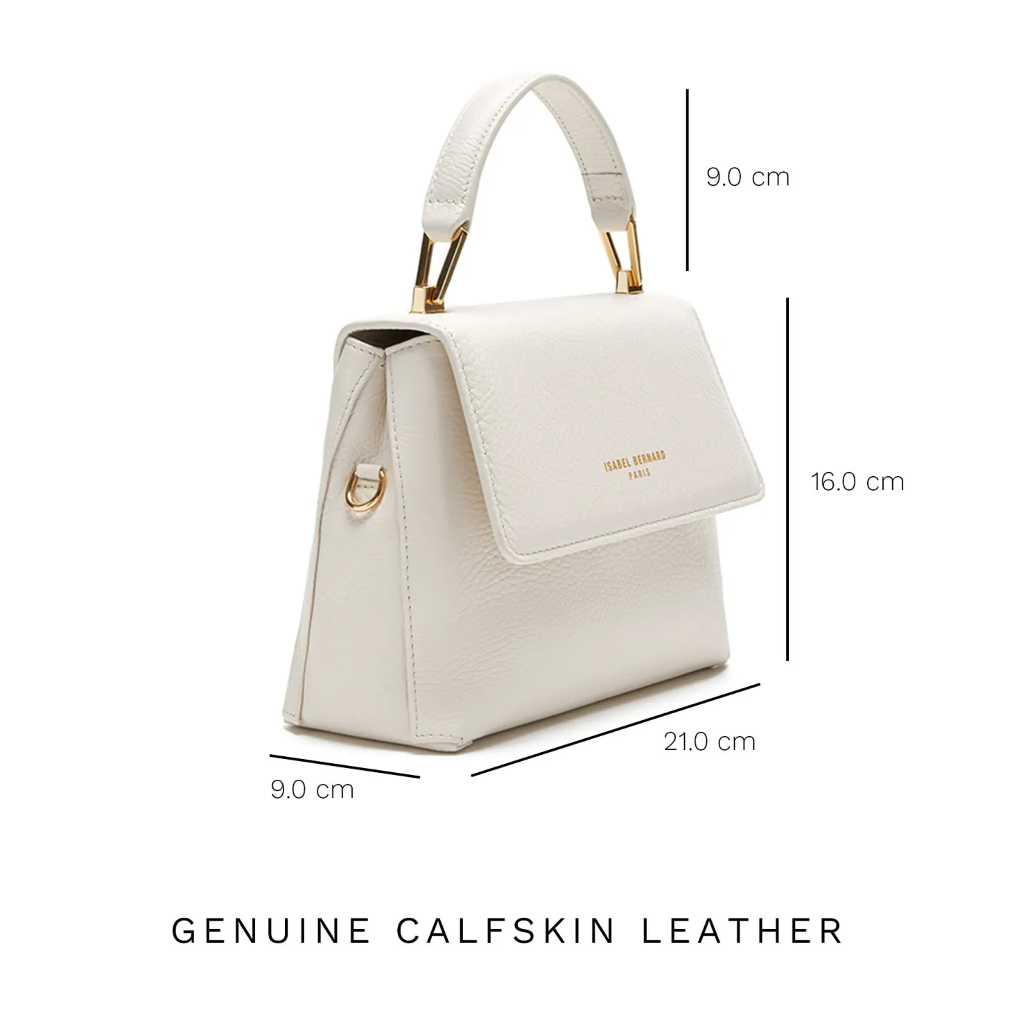 Isabel Bernard Femme Forte Heline crème leren handtas van kalfsleer New
