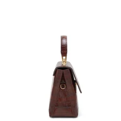 Isabel Bernard Femme Forte Heline croco bruine leren handtas van kalfsleer Fashion