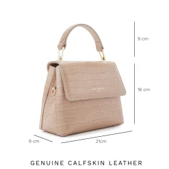 Isabel Bernard Femme Forte Heline croco beige leren handtas van kalfsleer Fashion