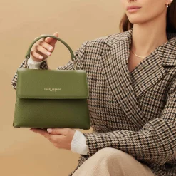 Isabel Bernard Femme Forte Heline groene leren handtas van kalfsleer Hot