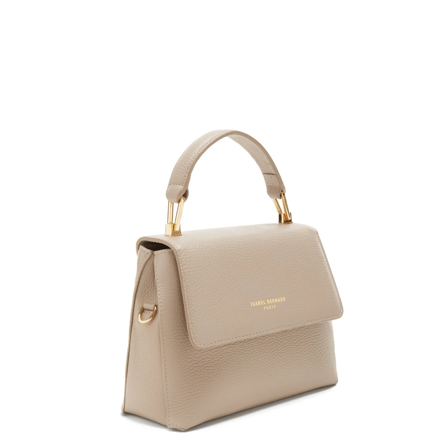 Isabel Bernard Femme Forte Heline taupe leren handtas van kalfsleer Outlet