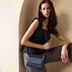 Isabel Bernard Femme Forte Kim blauwe leren crossbody tas van kalfsleer Fashion