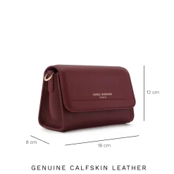 Isabel Bernard Femme Forte Kim bordeaux leren crossbody tas van kalfsleer Cheap