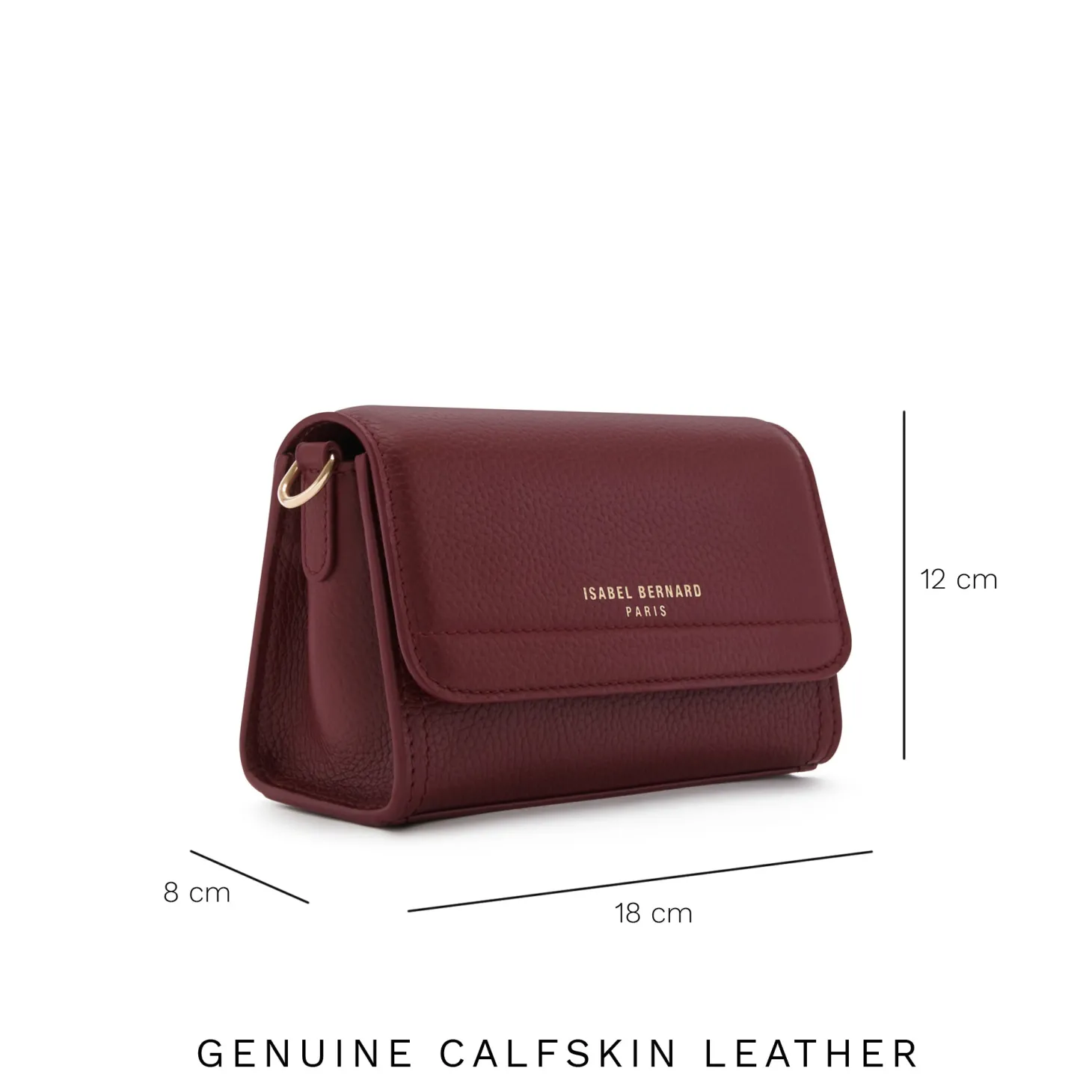 Isabel Bernard Femme Forte Kim bordeaux leren crossbody tas van kalfsleer Cheap