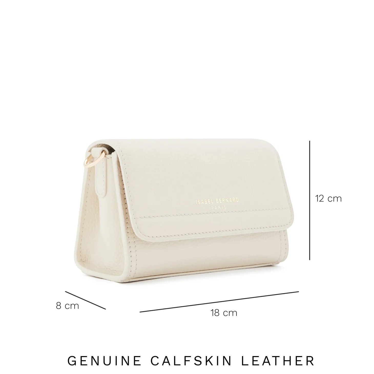 Isabel Bernard Femme Forte Kim crème leren crossbody tas van kalfsleer Cheap