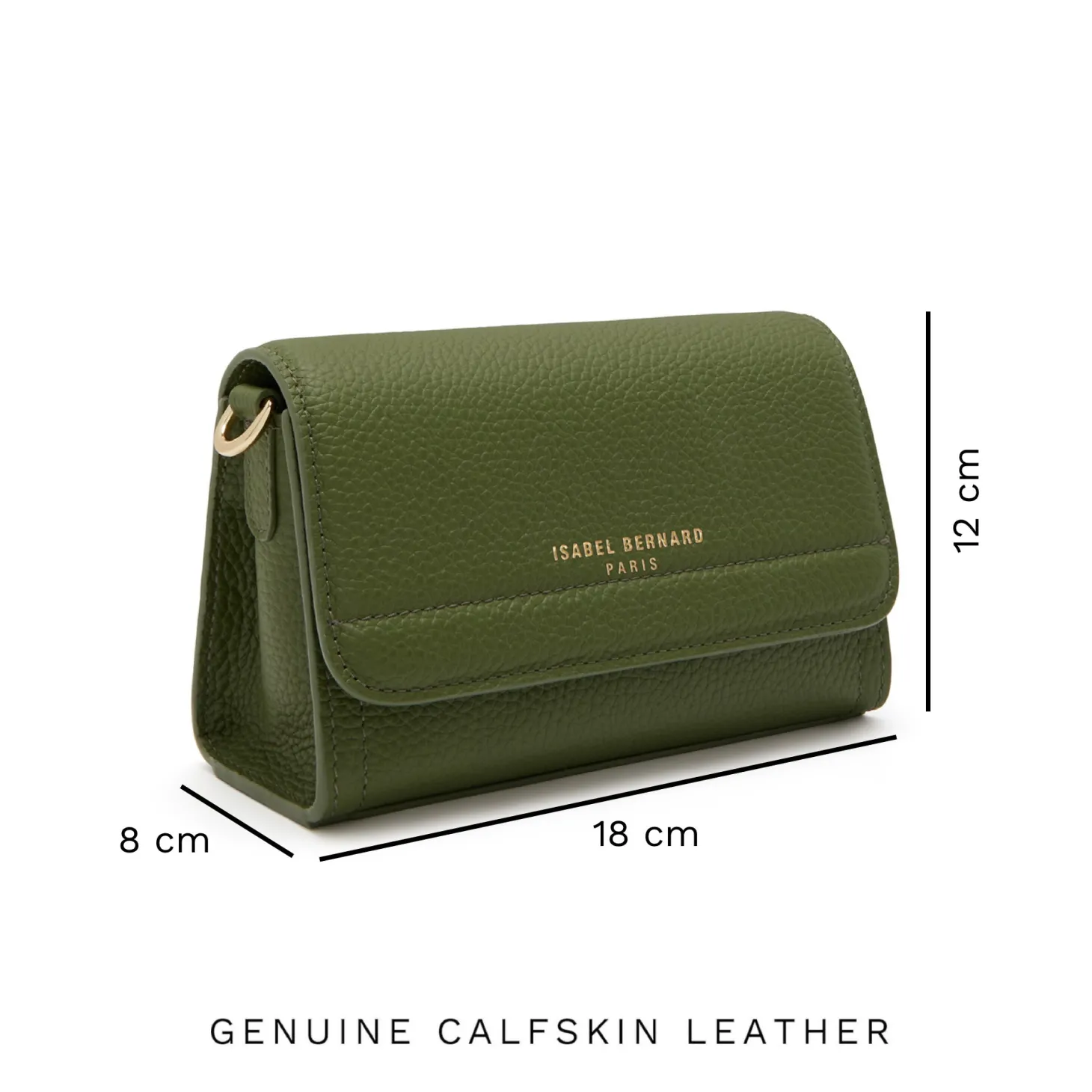 Isabel Bernard Femme Forte Kim groene leren crossbody tas van kalfsleer Flash Sale