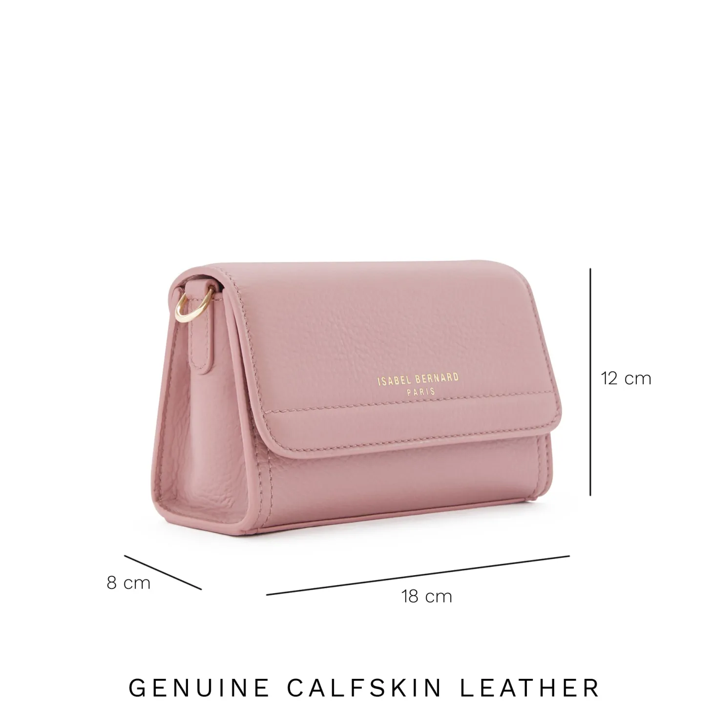 Isabel Bernard Femme Forte Kim roze leren crossbody tas van kalfsleer Outlet