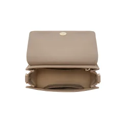 Isabel Bernard Femme Forte Kim taupe leren crossbody tas van kalfsleer Online