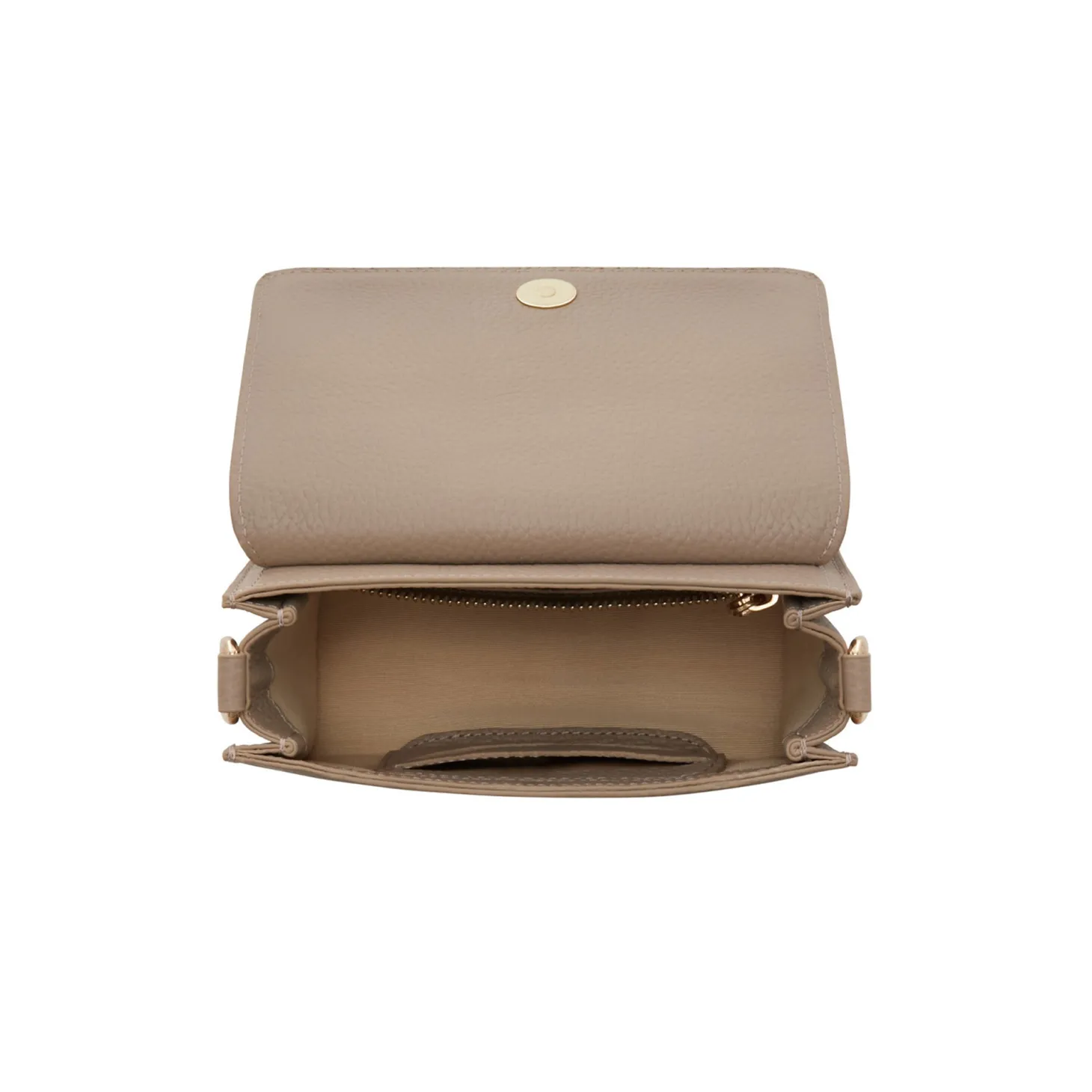 Isabel Bernard Femme Forte Kim taupe leren crossbody tas van kalfsleer Online