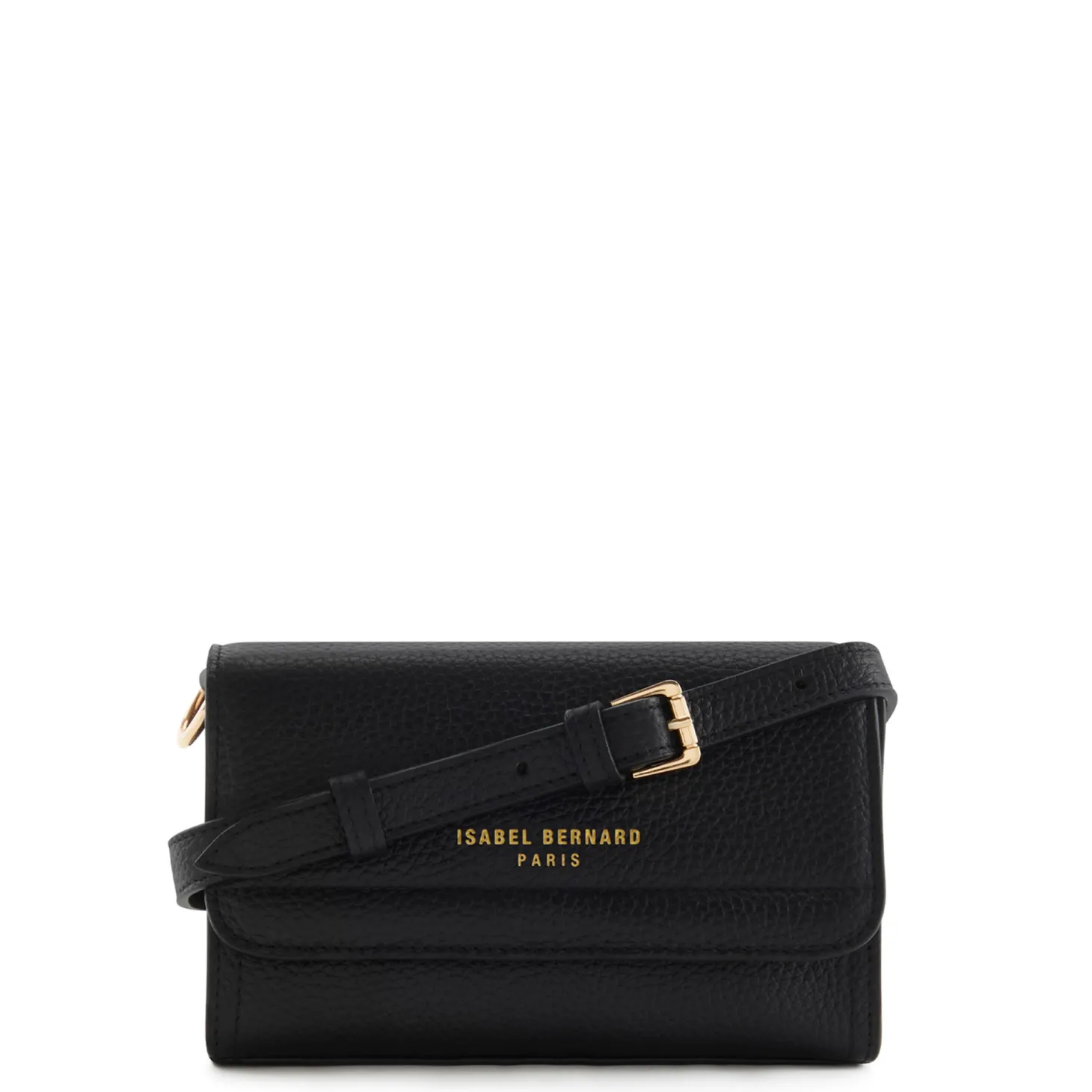 Isabel Bernard Femme Forte Kim zwarte leren crossbody tas van kalfsleer Cheap