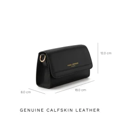 Isabel Bernard Femme Forte Kim zwarte leren crossbody tas van kalfsleer Cheap