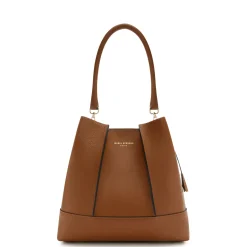 Isabel Bernard Femme Forte Macie cognac leren schoudertas van kalfsleer Sale