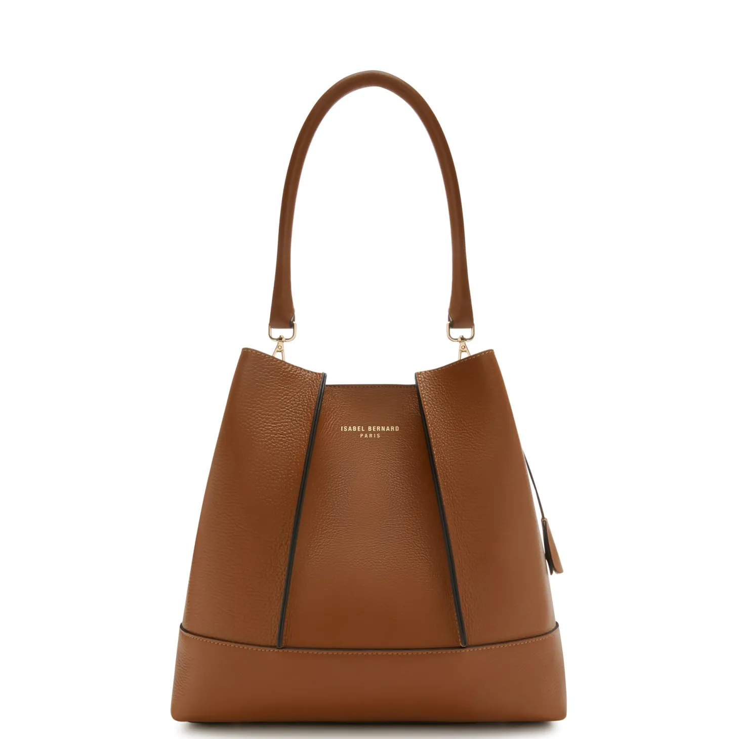 Isabel Bernard Femme Forte Macie cognac leren schoudertas van kalfsleer Sale