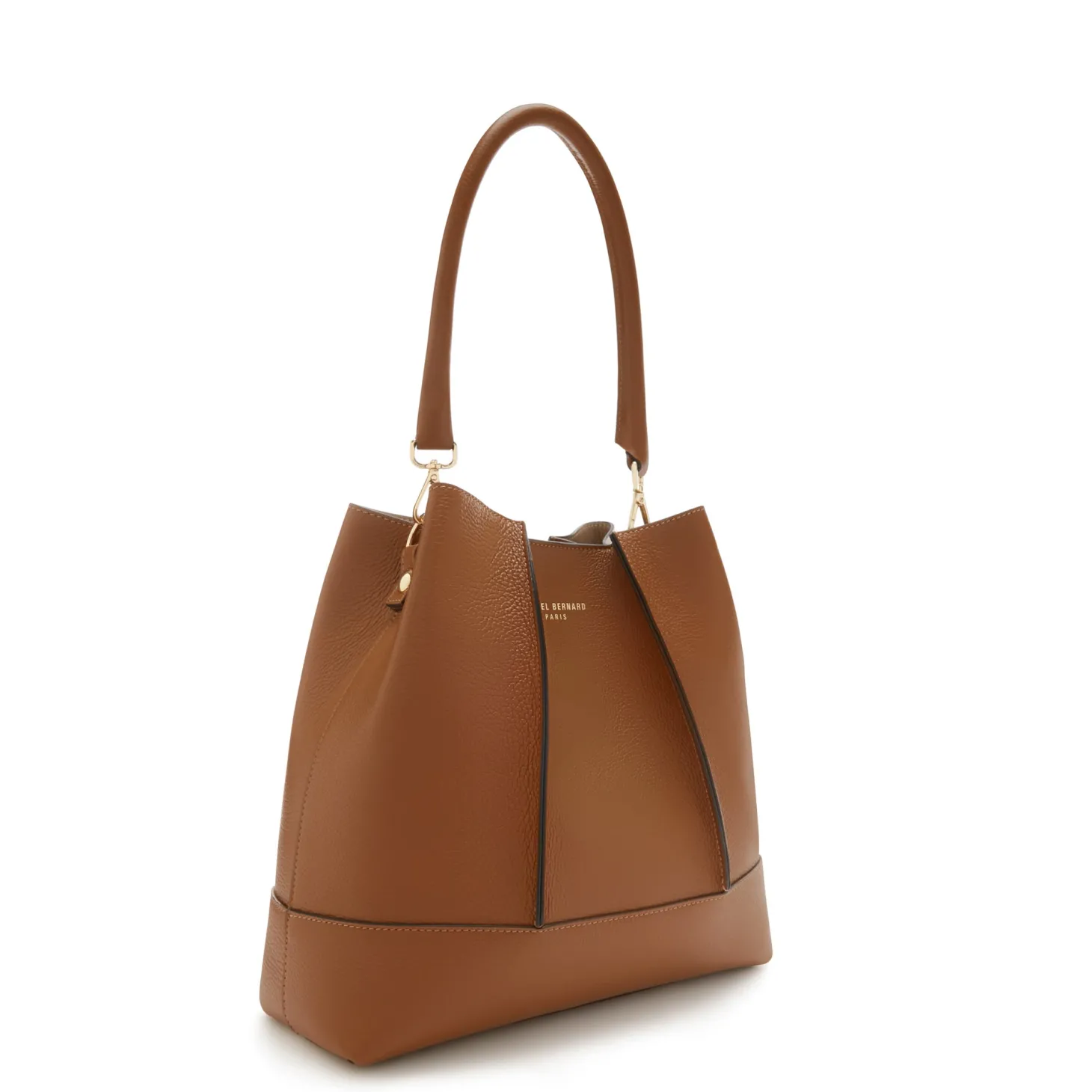 Isabel Bernard Femme Forte Macie cognac leren schoudertas van kalfsleer Sale