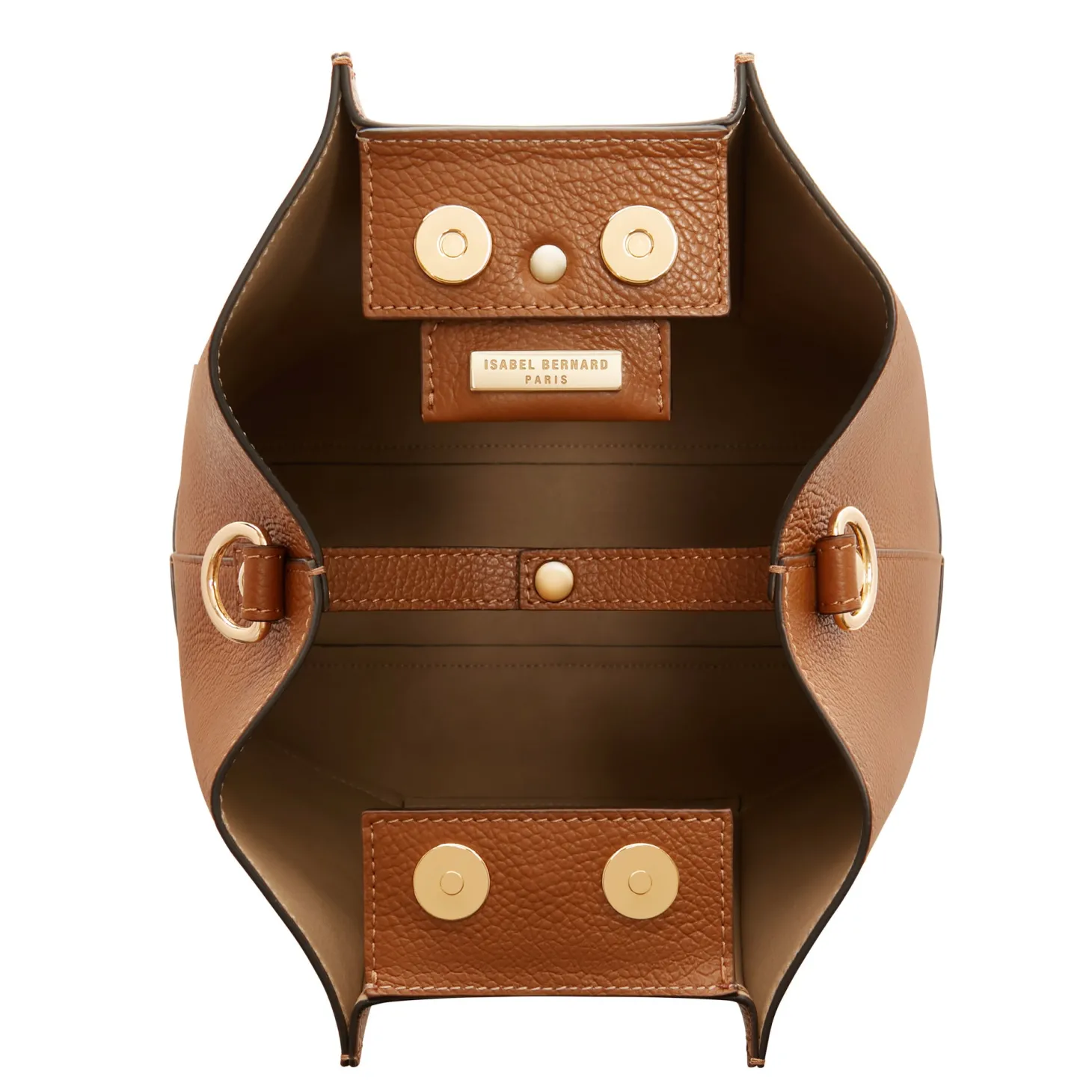 Isabel Bernard Femme Forte Macie cognac leren schoudertas van kalfsleer Sale