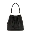 Isabel Bernard Femme Forte Macie croco zwarte leren schoudertas van kalfsleer New