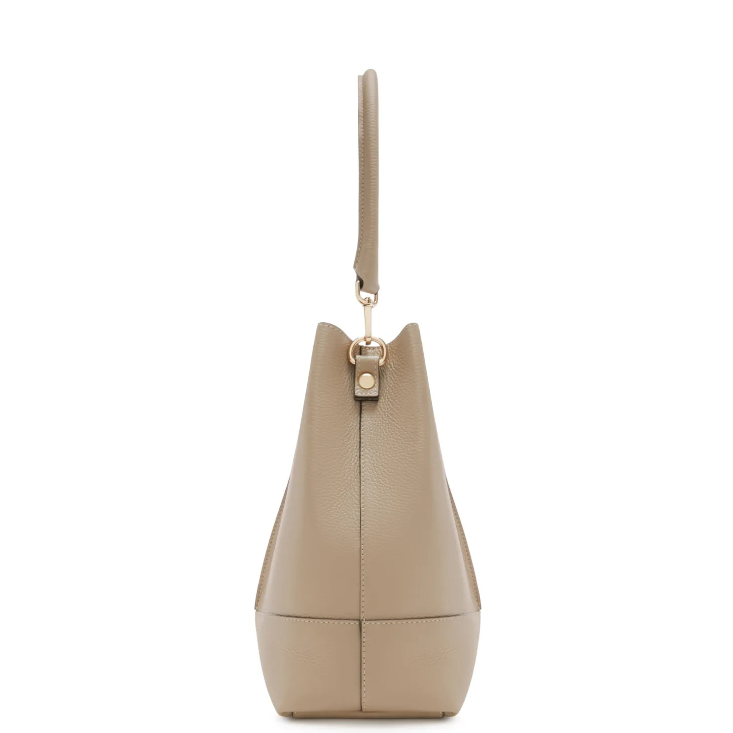 Isabel Bernard Femme Forte Macie taupe leren schoudertas van kalfsleer Online