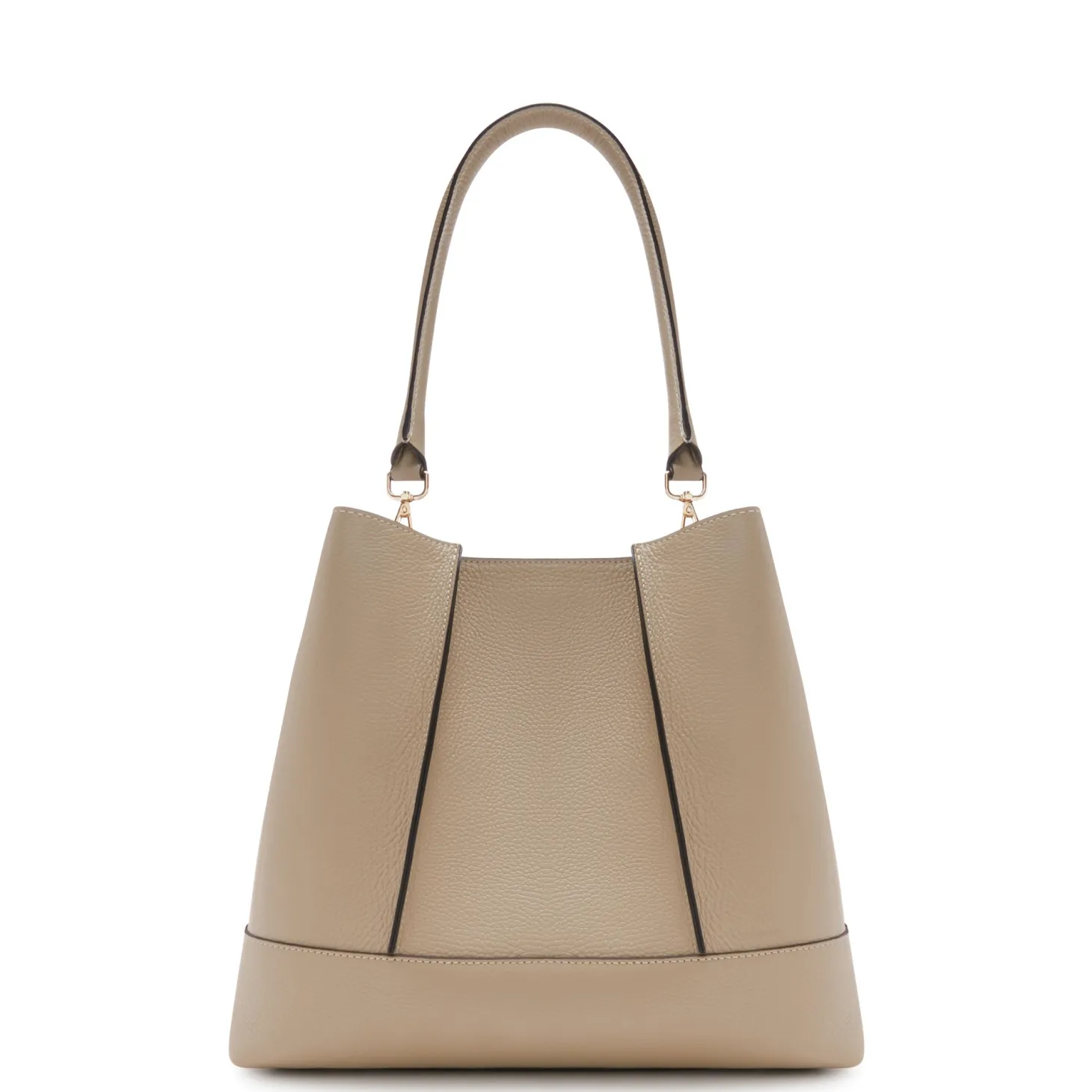 Isabel Bernard Femme Forte Macie taupe leren schoudertas van kalfsleer Online