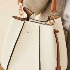 Isabel Bernard Femme Forte Minette crème leren handtas van kalfsleer Outlet