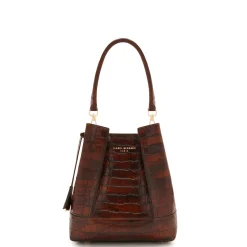 Isabel Bernard Femme Forte Minette croco bruin kalfsleder handtas New