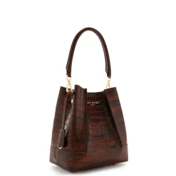 Isabel Bernard Femme Forte Minette croco bruin kalfsleder handtas New