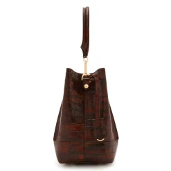 Isabel Bernard Femme Forte Minette croco bruin kalfsleder handtas New