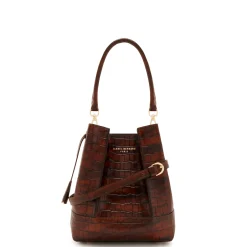 Isabel Bernard Femme Forte Minette croco bruin kalfsleder handtas New