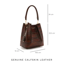 Isabel Bernard Femme Forte Minette croco bruin kalfsleder handtas New