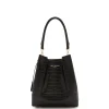Isabel Bernard Femme Forte Minette croco zwarte leren handtas van kalfsleer Flash Sale