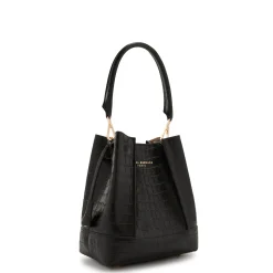 Isabel Bernard Femme Forte Minette croco zwarte leren handtas van kalfsleer Flash Sale